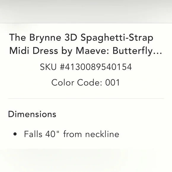 Anthropologie MAEVE 3-D Brynne Butterfly Embellished Black Midi Dress - Picture 5 of 7